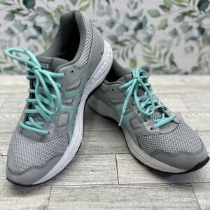 Asics Womens Gel Contend 5 1012A234 Gray Running Shoes Lace Up Low Top Size 10